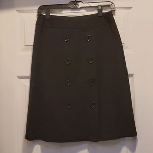 Petite button front skirt
